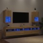 TV cabinets with LED lights 2 units Sonoma oak 30.5x30x60 cm by , TV Furniture - Ref: Foro24-836992, Price: 69,61 €, Discount: %