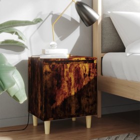 Bedside tables 2 units smoked oak wood legs 40x30x50 cm by vidaXL, Nightstands - Ref: Foro24-813111, Price: 44,10 €, Discount: %