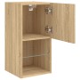 TV cabinets with LED lights 2 units Sonoma oak 30.5x30x60 cm by , TV Furniture - Ref: Foro24-836992, Price: 69,61 €, Discount: %