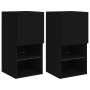 TV stands with LED lights 2 units black 30.5x30x60 cm by , TV Furniture - Ref: Foro24-836990, Price: 75,99 €, Discount: %