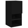 TV stands with LED lights 2 units black 30.5x30x60 cm by , TV Furniture - Ref: Foro24-836990, Price: 75,99 €, Discount: %