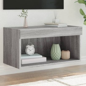 TV stand with LED lights in Sonoma gray, 60x30x30 cm. by , TV Furniture - Ref: Foro24-837137, Price: 38,74 €, Discount: %