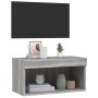 TV stand with LED lights in Sonoma gray, 60x30x30 cm. by , TV Furniture - Ref: Foro24-837137, Price: 38,74 €, Discount: %