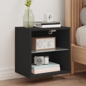 Wall-mounted bedside table with black LED lights by , TV Furniture - Ref: Foro24-837066, Price: 39,30 €, Discount: %