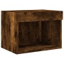 Wall-mounted bedside table with LED lights in smoked oak. by , TV Furniture - Ref: Foro24-837121, Price: 36,75 €, Discount: %