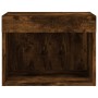 Wall-mounted bedside table with LED lights in smoked oak. by , TV Furniture - Ref: Foro24-837121, Price: 36,75 €, Discount: %