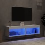 Muebles para TV con luces LED 2 uds blanco 60x30x30 cm de , Muebles TV - Ref: Foro24-837128, Precio: 60,51 €, Descuento: %