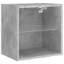 Wall-mounted bedside table with LED lights in concrete gray by , TV Furniture - Ref: Foro24-837070, Price: 35,40 €, Discount: %