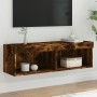 Mueble para TV con luces LED roble ahumado 100x30x30 cm de , Muebles TV - Ref: Foro24-837163, Precio: 47,35 €, Descuento: %