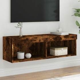 TV stand with smoked oak finish and LED lights 100x30x30 cm by , TV Furniture - Ref: Foro24-837163, Price: 47,35 €, Discount: %