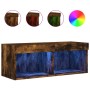 TV stand with smoked oak LED lights 80x30x30 cm by , TV Furniture - Ref: Foro24-837149, Price: 43,56 €, Discount: %