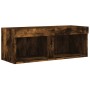 TV stand with smoked oak LED lights 80x30x30 cm by , TV Furniture - Ref: Foro24-837149, Price: 43,56 €, Discount: %