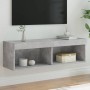 Concrete gray TV cabinet with LED lights 100x30x30 cm by , TV Furniture - Ref: Foro24-837161, Price: 47,15 €, Discount: %