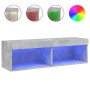 Concrete gray TV cabinet with LED lights 100x30x30 cm by , TV Furniture - Ref: Foro24-837161, Price: 47,15 €, Discount: %