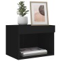 Wall-mounted bedside tables with LED lights, 2 units, black by , TV Furniture - Ref: Foro24-837116, Price: 56,69 €, Discount: %