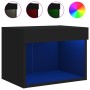 Mesitas de noche de pared con luces LED 2 unidades negro de , Muebles TV - Ref: Foro24-837116, Precio: 56,69 €, Descuento: %