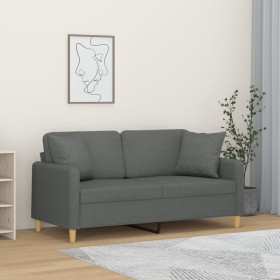 2-Sitzer-Sofa mit dunkelgrauen Stoffkissen 140 cm von , Sofas - Ref: Foro24-3200910, Preis: 238,20 €, Rabatt: %