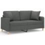 2-Sitzer-Sofa mit dunkelgrauen Stoffkissen 140 cm von , Sofas - Ref: Foro24-3200910, Preis: 237,99 €, Rabatt: %