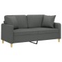 2-Sitzer-Sofa mit dunkelgrauen Stoffkissen 140 cm von , Sofas - Ref: Foro24-3200910, Preis: 237,99 €, Rabatt: %