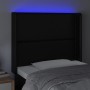 Headboard with LED black synthetic leather 103x16x118/128 cm by , Headboards and footboards - Ref: Foro24-3123992, Price: 77,...