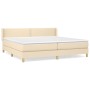 Cama box spring con colchón tela color crema 200x200 cm de , Camas y somieres - Ref: Foro24-3130222, Precio: 627,36 €, Descue...