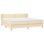 Cama box spring con colchón tela color crema 200x200 cm de , Camas y somieres - Ref: Foro24-3130222, Precio: 627,36 €, Descue...