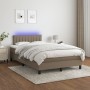 Cama box spring con colchón y LED tela gris taupe 120x200 cm de , Camas y somieres - Ref: Foro24-3133305, Precio: 388,48 €, D...