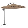 Cantilever parasol with steel pole 300 cm taupe by vidaXL, Umbrellas - Ref: Foro24-44876, Price: 134,61 €, Discount: %