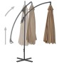 Cantilever parasol with steel pole 300 cm taupe by vidaXL, Umbrellas - Ref: Foro24-44876, Price: 134,61 €, Discount: %