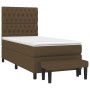 Cama box spring con colchón tela marrón oscuro 90x190 cm de , Camas y somieres - Ref: Foro24-3136800, Precio: 413,94 €, Descu...