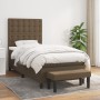 Cama box spring con colchón tela marrón oscuro 90x190 cm de , Camas y somieres - Ref: Foro24-3136880, Precio: 391,93 €, Descu...