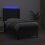 Boxspringbett mit Matratze und LED schwarzem Kunstleder 100x200 cm von , Betten und Lattenroste - Ref: Foro24-3139307, Preis:...