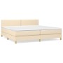 Box spring bed with cream fabric mattress 200x200 cm by , Beds and slatted bases - Ref: Foro24-3140566, Price: 601,22 €, Disc...