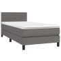 Box spring bed with gray synthetic leather mattress 80x200 cm by , Beds and slatted bases - Ref: Foro24-3141033, Price: 292,8...