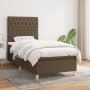 Cama box spring con colchón tela marrón oscuro 90x190 cm de , Camas y somieres - Ref: Foro24-3142540, Precio: 380,50 €, Descu...