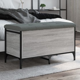 Engineered wood gray Sonoma storage bench 82x42x45 cm by , Benches for halls and storage - Ref: Foro24-835145, Price: 71,52 €...