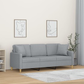 3-seater sofa with light gray fabric cushions 180 cm by , Sofas - Ref: Foro24-3200917, Price: 314,99 €, Discount: %