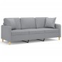 3-seater sofa with light gray fabric cushions 180 cm by , Sofas - Ref: Foro24-3200917, Price: 322,34 €, Discount: %