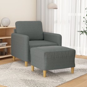 Sessel mit Hocker dunkelgrauer Stoff 60 cm von , Sofas - Ref: Foro24-3201185, Preis: 216,55 €, Rabatt: %