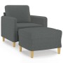 Sessel mit Hocker dunkelgrauer Stoff 60 cm von , Sofas - Ref: Foro24-3201185, Preis: 211,12 €, Rabatt: %