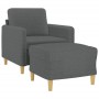 Armchair with stool dark gray fabric 60 cm by , Sofas - Ref: Foro24-3201185, Price: 216,55 €, Discount: %