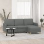 Sofá de 3 plazas con taburete de tela gris oscuro 180 cm de , Sofás - Ref: Foro24-3201193, Precio: 342,76 €, Descuento: %