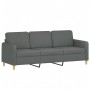 Sofá de 3 plazas con taburete de tela gris oscuro 180 cm de , Sofás - Ref: Foro24-3201193, Precio: 342,76 €, Descuento: %