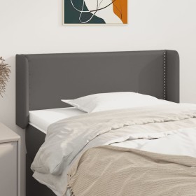 Cabecero de cuero sintético gris 83x16x78/88 cm de , Cabeceros y pies de cama - Ref: Foro24-3118704, Precio: 49,99 €, Descuen...