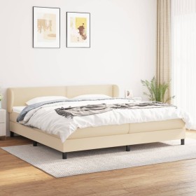 Boxspringbett mit cremefarbener Stoffmatratze 200x200 cm von , Betten und Lattenroste - Ref: Foro24-3126194, Preis: 589,99 €,...