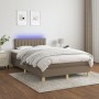 Box spring bed with mattress and LED taupe gray fabric 120x200 cm by , Beds and slatted bases - Ref: Foro24-3133865, Price: 3...