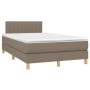 Box spring bed with mattress and LED taupe gray fabric 120x200 cm by , Beds and slatted bases - Ref: Foro24-3133865, Price: 3...