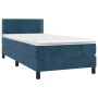 Cama box spring colchón y LED terciopelo azul oscuro 90x200 cm de , Camas y somieres - Ref: Foro24-3134325, Precio: 308,45 €,...