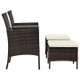 Garden sofa for 2 people with a table and black poly rattan stools by vidaXL, Outdoor sofas - Ref: Foro24-44451, Price: 217,5...