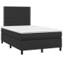 Box spring bed with mattress and LED black synthetic leather 120x200 cm by , Beds and slatted bases - Ref: Foro24-3135873, Pr...